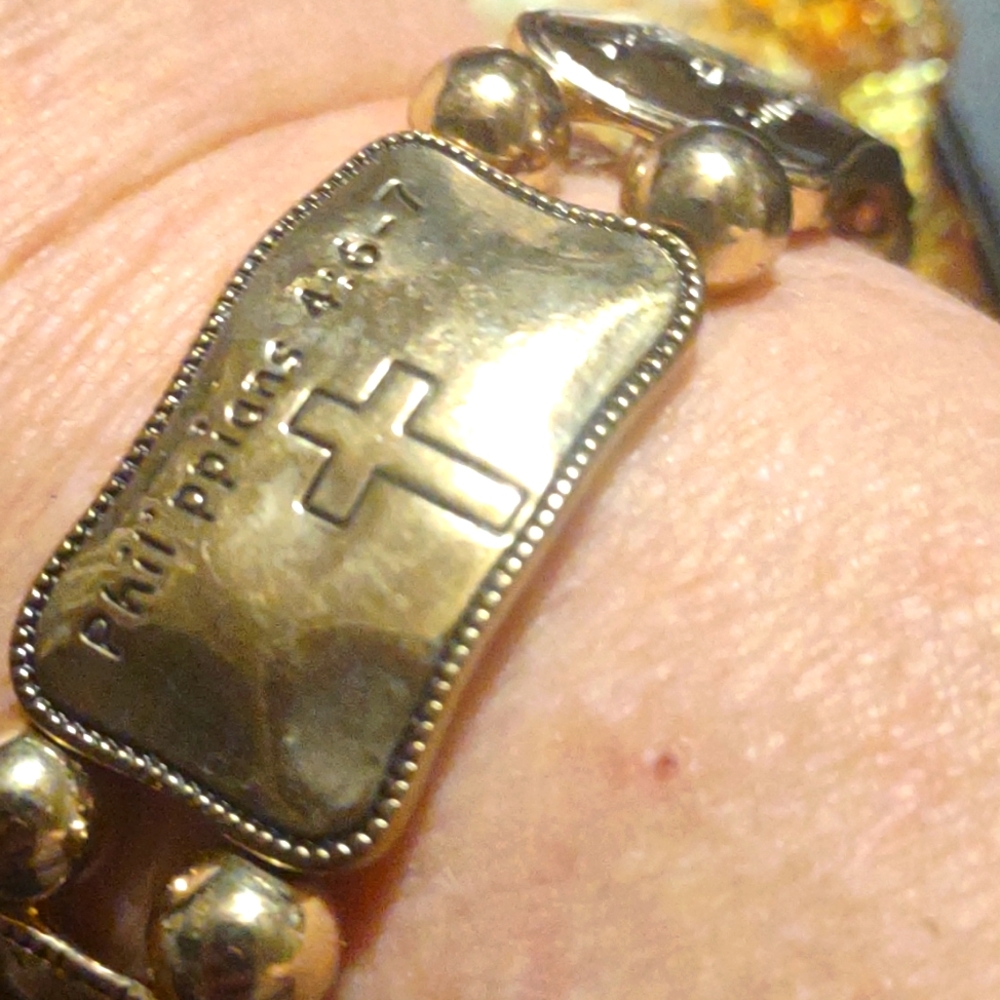 Vintage religious quotations bracelet